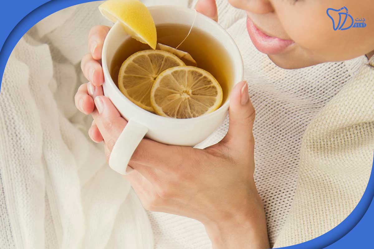 چای بابونه و لیمو برای کاهش التهاب زبان: